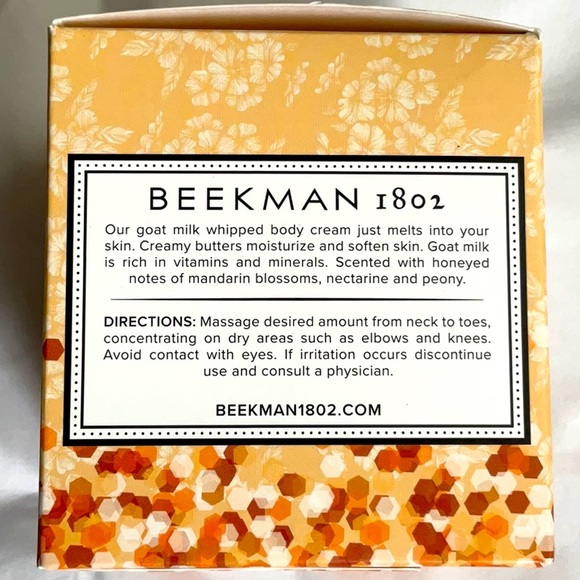 BEEKMAN 1802 - PURE GOAT MILK WHIPPED BODY CREAM - Honey & Orange Blossom - Picture 2 of 2